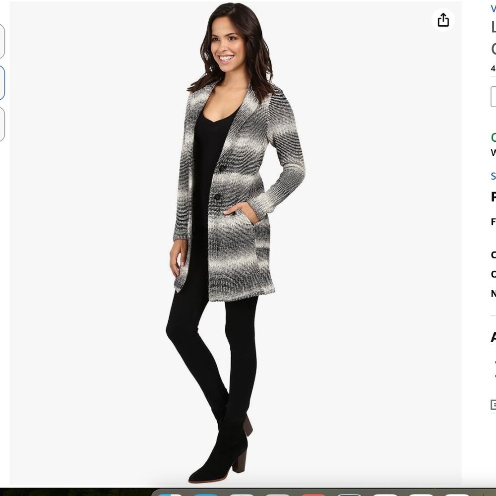 Lucky Brand Women's Ombre Car Coat, Large Size (wool blend)